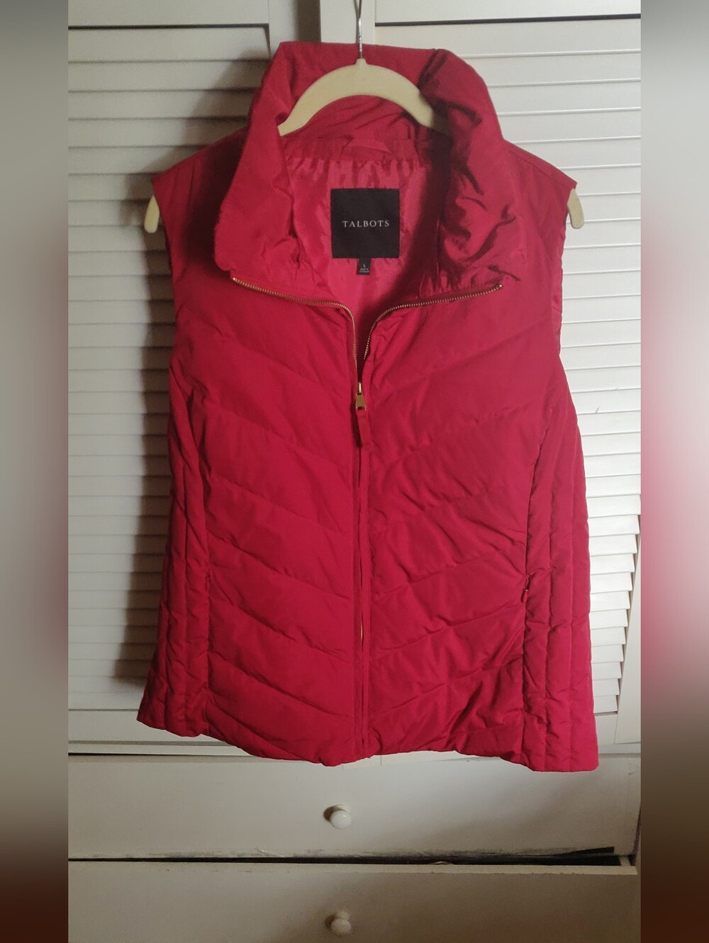 Talbots Women's Red Quilted Puffer Vest